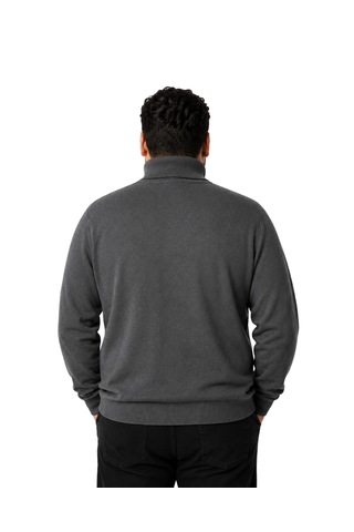 Battalmoda Erkek Büyük Beden Füme Tam Balıkçı Pamuklu Kazak 3xl-4xl-5xl-6xl