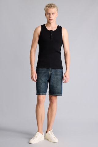 Defacto Regular Fit Ribana Henley Yaka Düğmeli Basic Atlet I1109ax26smbk81 Siyah-bk81
