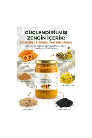Şifakür Kudret Narı Püresi Zeytinyağlı Kantaron Çörek Otu Susam Yağlı Doğal Karışım 850ml