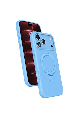 Newface Apple Apple iPhone Uyumlu 18 Pro Regal Magsafe Standlı Kapak - Sierra Blue