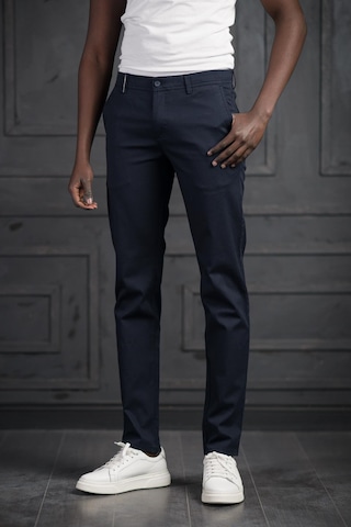 Perpant Slimfit Küçük Armürlü Yazlık Pamuklu Gabardin Pantolon Lacivert