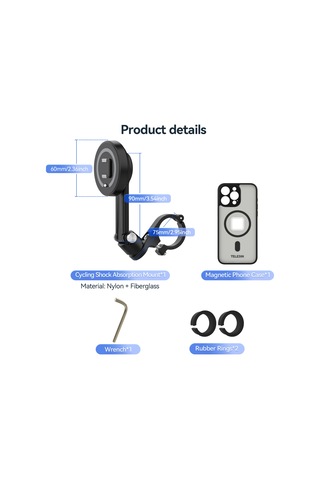 Geeksen Telesın Bisiklet Fotoğrafçılığı Ayaküstü Tutucu - Manyetik Kılıf, Çok Katmanlı Sarsıntı Emme, 360 Döner, İphone 15 Pro Uyumlu