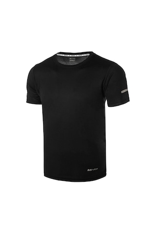 Genius Store Erkek Nem Emici Hızlı Kuruma Atletik Teknik Performans Spor T-shirt Drıfıt-kısakol Siyah