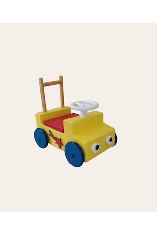 İzwoodcraft Sarı İlk Y Arabam ,bebek Yürüteç Ve Oyuncak Kutum