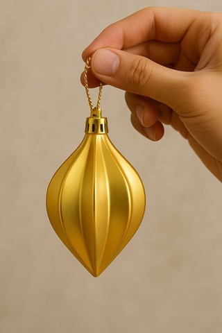 Beysüs Yılbaşı Çam Ağacı Süsü Parlak Gold Damla Cici Top 9 Cm 6lı Diğer