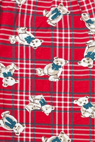 Ekose Desenli Beli Lastikli Unisex Pijama Altı Ayıcık Ekose