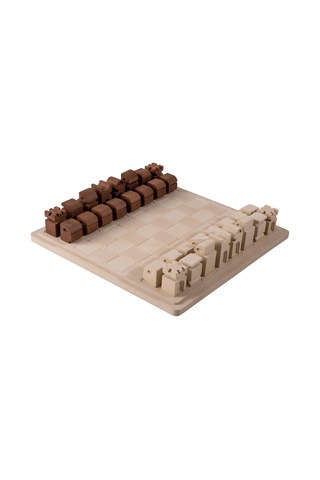Çaturanga Satranç Takımı Kahverengi-krem Taşlı