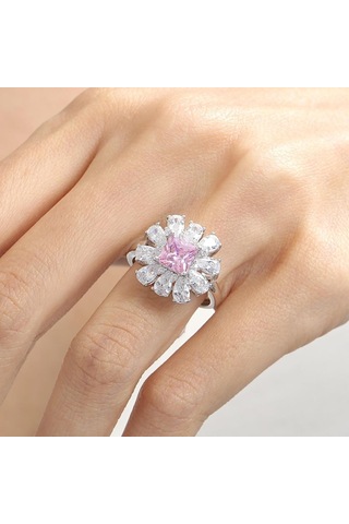 Mia Vento Effective Diamond Milano Rüyası Pink Taşlı Gümüş Yüzük