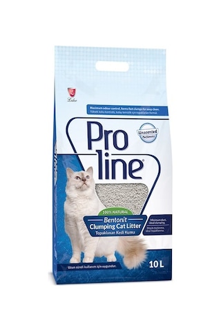 Proline Parfümsüz İnce Taneli Topaklaşan Bentonit Kedi Kumu 2 x 10 L