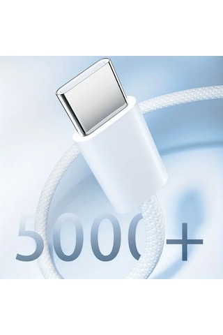 Type-c To Iphone Uyumlu Hızlı Şarj Kablosu Örgülü Kablo Iphone 14 13 12 11 X 7 8 Uyumlu Beyaz