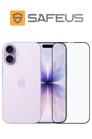 Safeus Tam Kaplayan Parmak İzi Bırakmayan Safir Ekran Koruyucu Cam, Apple Uyumlu iPhone 17 İle
