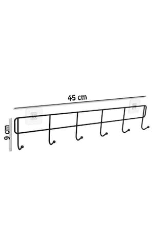 Mersi Shop 6 Lı Yapışkanlı Kapı Arkası Askı Delmesiz Metal Duvar Ve Kapı Organizer Raf Siyah