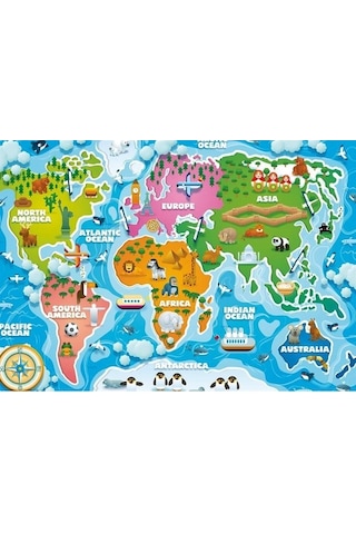 Ks Games 50 Parça Jumbo Puzzle Colorful World Map
