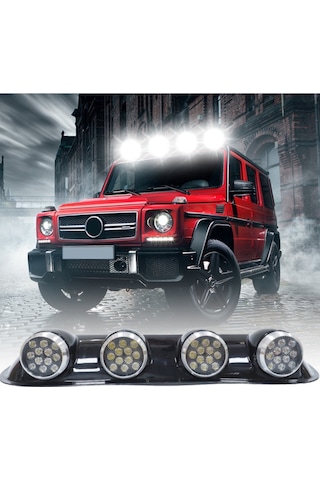 Offroad Tepe Sis Offroad Sis Lambası 12x4 Led Yuvarlak Siyah 84x17,5x11 Cm