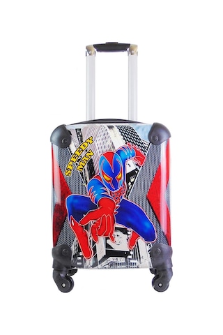 Nishev.com Evini Sev Spiderman Speedy Man Erkek Çocuk Valizi Siyah