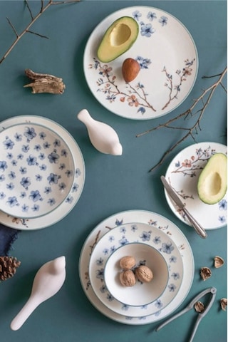 ChiChi Home Sakura 6 Kişilik 24 Parça Porselen Yemek Takımı Desenli