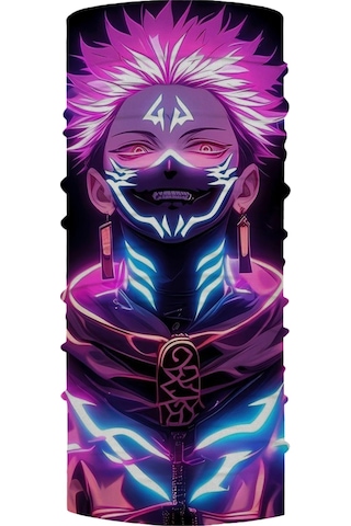Bebo Store Extreme Outdoor Spor , Motorcu Ve Bisiklet Kullananlara Özel Desenli Buff Boyunluk Bandana Balaklava Anime-202 Baskılı