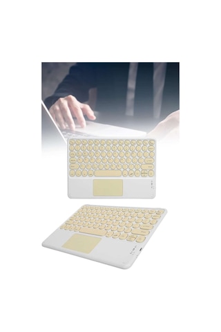 Android Ve Apple Uyumlu iOS Uyumlu Bluetooth Klavye Touchpad Slim Kablosuz Wifi Q Klavye - Nnnnnn3268-1842