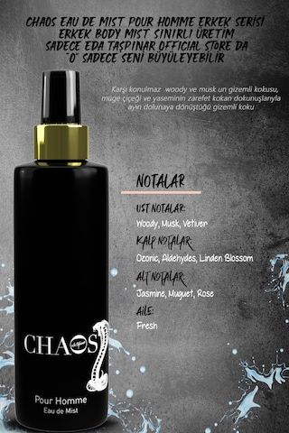 Eda Taşpınar Chaos Body Mist For Men 200 ML