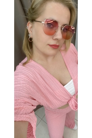 Tuba Toptaş Bağlamalı Gofre Bluz Pembe