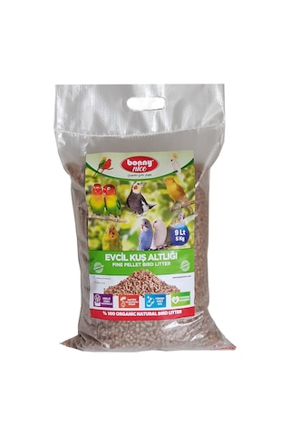 Bonny Nice Organik Çam Pelet Evcil Kuş Altlığı 5 Kg 9 l