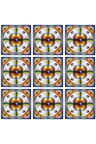 Can Seramik – 10x10 Cm. Cç-55 Kütahya Çini Karo 5'li 1 Paket