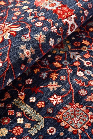 Anatolıa Halı Buhara - Vintage- Lacivert/kiremit - Sabit Ölçü- Oturma Odası,salon - Robot Süpürgeye Uyumlu-kolay Temizlenebilir