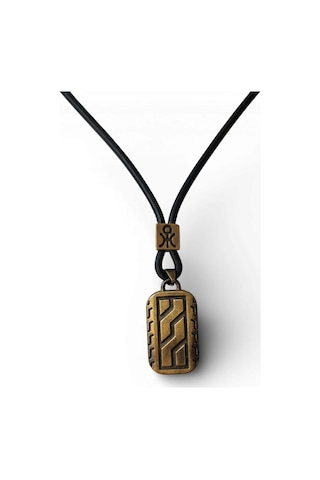 Totem Tablet Geometrik Kolye Siyah