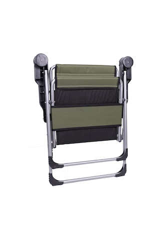 Alin Metal 4''lü Lüks Bardaklı Kamp Sandalyesi Ve Masa Set Haki Haki