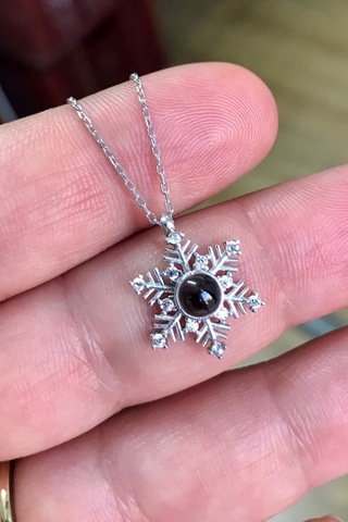 100 Dilde Seni Seviyorum Kar Tanesi Gümüş Kolye Wsn230K