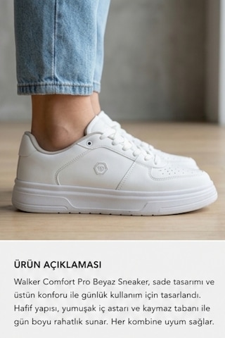 Daily Comfort Beyaz Rahat Günlük Yumuşak Tabanlı 4 Mevsim Tre...