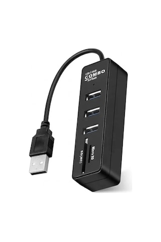 Combo 3 Port Usb 2.0 Hub + Tf / Sd Kart Okuyucu