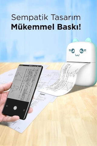 C9 Pembe Mini Yazıcı Taşınabilir Termal Yazıcı Kablosuz Bağlantı Ap Kontrol Cep Yazıcısı Bayi Depom ...