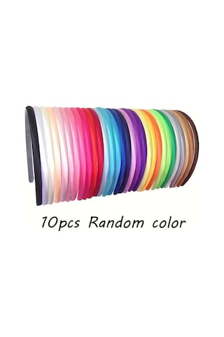 Willowhaven 30/10 Adet Moda Renkli Full Coverage Saten Kurdele Saç Bandı Dıy Saç Aksesuarları Rastgele Renk Karışımı 10 Adet