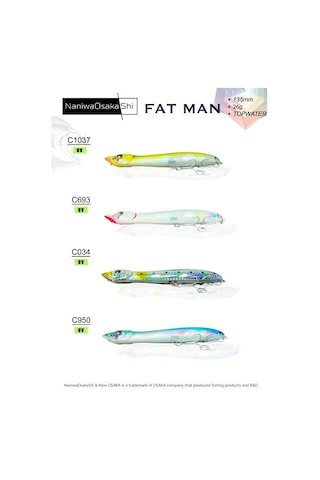 Nanıwaosakashı Fat Man 135mm 26gr Topwater C950