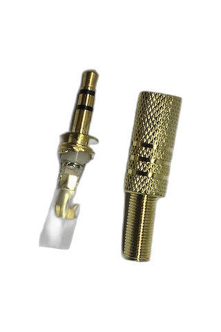 3.5mm Stereo Erkek Jak Altın Kaplama Metal Kasa Ses Kablosu Tamir Konnektörü Kulaklık Aux Uç Gold