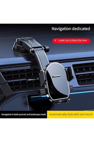 Primepickings Black 360 Derece Dönebilen Emiş Kupalı Telefon Tutucu Dayanıklı Abs Malzeme Güvenli Bağlantı