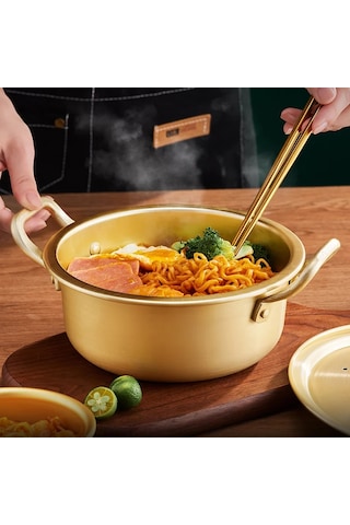 Güveç Kore Mini Askeri Erişte Pot Tencere Ramen Kamp Pot Çift Diğer