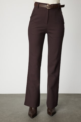 On Fashion On Beli Kemerli İspanyol Paça Pantolon Siyah