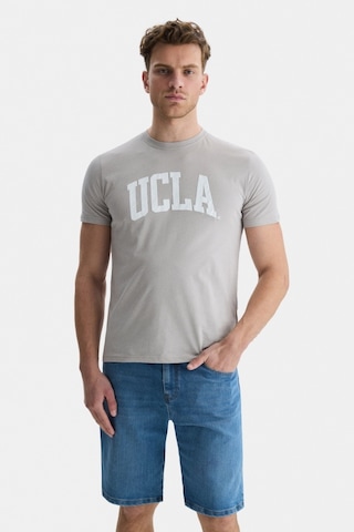 Ucla Culver Açık Gri Bisiklet Yaka Baskılı Standard Fit Erkek Tshirt Açık Gri