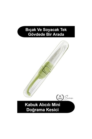 Çift Taraflı Meyve Sebze Bıçağı Soyacak Uçlu Paslanmaz Çelik Kılıflı Mutfak Gereci Salatalık Limon D