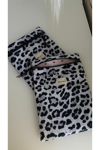 İdiluna Siyah Gri Leopar Desenli Kitap Kılıfı