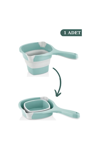 Flosoft Katlanabilir Maşrapa, Akordiyon İki Uçlu Saplı Maşrapa Yeşil