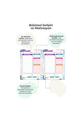 Sarı Kelebek Spiralli Günlük Planlama Defteri - 100 Sayfa - 17x24 Planlayıcı Defter Beyaz - Bej