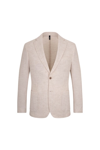Hatemoğlu Bej Comfort Fit Mono Yaka Keten Ceket 36283 Bej
