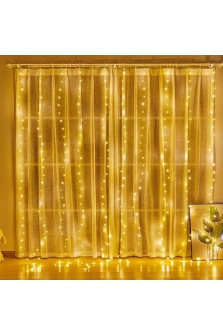 300 Ledli 15 Sarkıt Perde Led Işık-8 Fonksiyon, 3x3 Metre Günışığı Ledli Saçak Ledi Günışığı