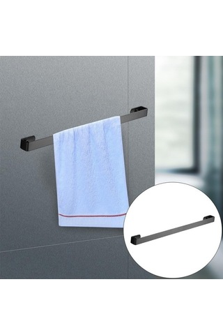 Bosphorusboutique02 Suntek Duvara Monte Tuvalet Havlu Askısı, Bar Askı, Siyah, 30cm, Mutfak/küçük Banyo Siyah