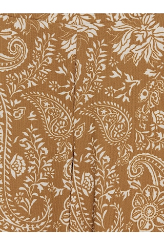 Lcwaıkıkı Classic Sarı Beli Lastikli Desenli Kadın Pantolon
