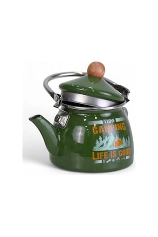 Camping Emaye Demlik Kettle Küçük 1.1 Lt Açık Krem