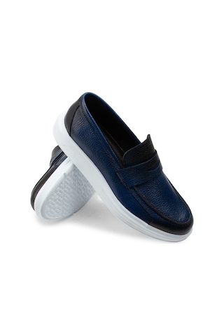 Deery Hakiki Deri Mavi Comfort Erkek Loafer Mavi (548641236) Mavi